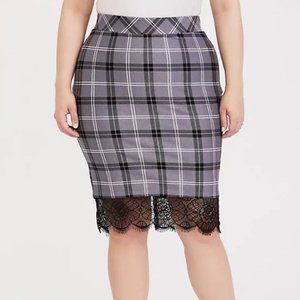 Torrid Lace Trim Pencil Skirt Ponte 4x NWT
